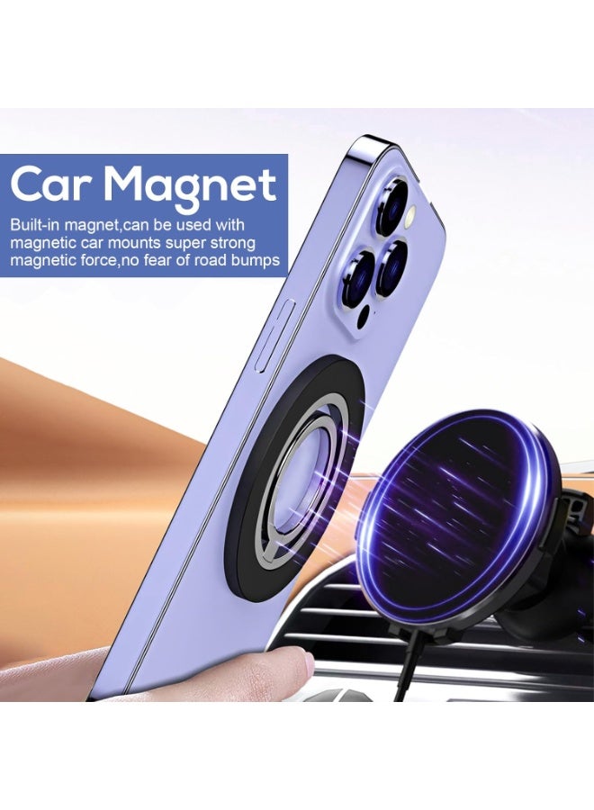 حامل حلقة مغناطيسية للهاتف مع MagSafe، حامل ثابت للهاتف بمغناطيس قوي، قاعدة قابلة للتعديل ضد الخدوش، مناسبة لهواتف iPhone 16 و15 و14 و13 و12، Pro، Pro Max، Mini، Plus، وللحالات المغناطيسية للهواتف والأجهزة التي تعمل بنظام Android، مع حلقة حديدية، أبيض - Image 4